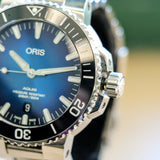 ORIS AQUIS Date Automatic Watch 7730 Dive Wristwatch Blue Dial Clipperton Limited Edition