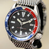 1985 Pepsi SEIKO Automatic Watch 6309-729A Slim Turtle Diver Wristwatch Date Indicator