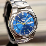 2016 SEIKO 5 Automatic Watch 21 Jewels 7S26-02F0 Blue Dial Display Back Wristwatch Day/Date