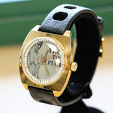 NOS Vintage Erotic Mechanical Watch "TIME TO F--K" Cushion Case Wristwatch
