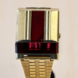 1977 BULOVA Computron Wristwatch Vintage Digital LED Watch CELL 228 - All Original