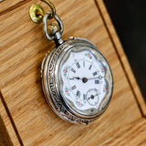 Antique Pocket Watch FAVORY GENEVE 10 Rubis - Art Deco & Silver Engraved Case