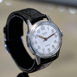 1950s ENICAR Sport Watch Incabloc Military Wristwatch Enamel Dial S.S. Case Swiss Made