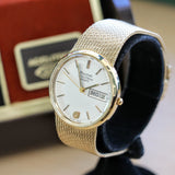 1981 BULOVA Accutron Quartz Day/Date Corporate Gift Mesh Bracelet & Box - All Original