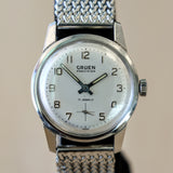 RARE 1960's GRUEN Precision 17 Jewels Cal. N510R Swiss Wristwatch - ALL S.S. & Tradition Mesh Bracelet
