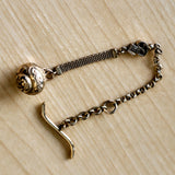Art Deco Gold Filled Pocket Watch Link & Mesh CHAIN with a Ball Fob