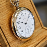 1907 WALTHAM Pocket Watch 12s Openface 7 Jewels Grade 210 14K Yellow GF