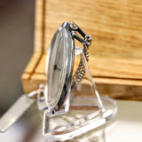 1950's GLYCINE Pocket Watch 17 Jewels Cal. AV 423 Swiss Made - ULTRA Thin w/PW Chain
