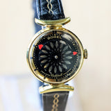 1950s ERNEST BOREL Ladies Cocktail Watch Kaleidoscope Dial 25mm Swiss Wristwatch - ALL ORIGINAL!