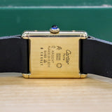Must de Cartier Tank Watch 925 Gold Plated Case 23x30mm Roman Numerals Dial Manual-Wind Wristwatch