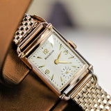 1943 BULOVA Watch Fancy Tank Case & Lugs Cal. 7AP U.S.A. 14K Rose G.F. Wristwatch
