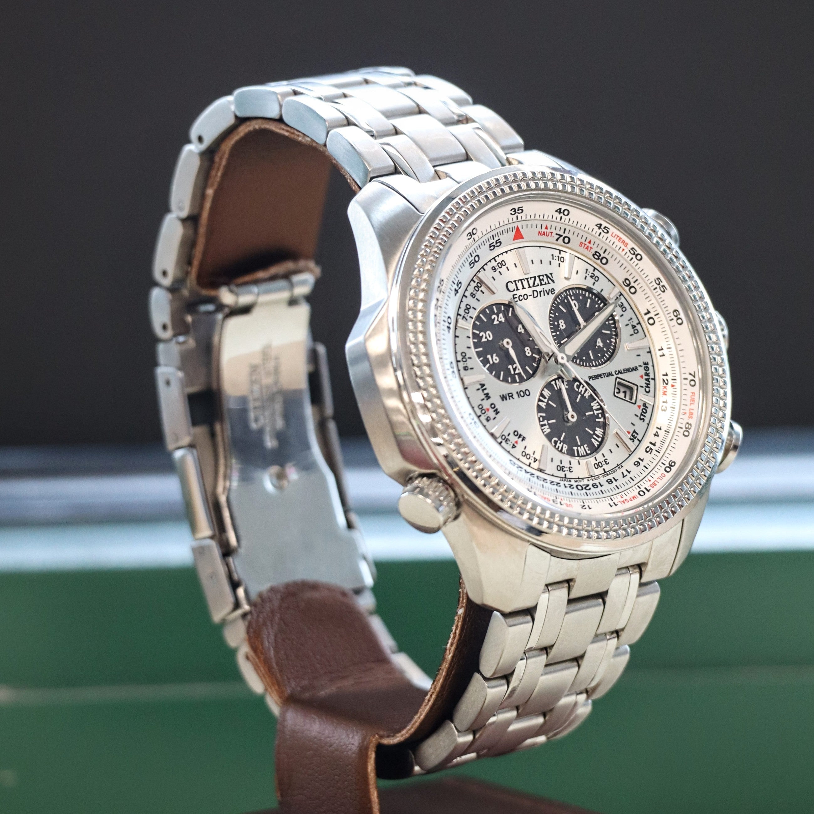 CITIZEN Brycen Chronograph Watch Ref. BL5400 52A Eco Drive Perpetual C SECOND HAND HOROLOGY