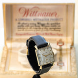 Vintage WITTNAUER Watch 17 Jewels Cal. REVUE 76/3 10K Yellow G.F. - In BOX! Swiss Wristwatch