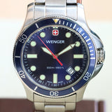 WENGER Swiss Army Diver Watch Date Indicator Swiss Quartz Wristwatch ALL S.S. Ref. 723XT