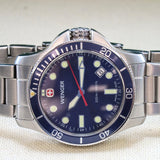 WENGER Swiss Army Diver Watch Date Indicator Swiss Quartz Wristwatch ALL S.S. Ref. 723XT