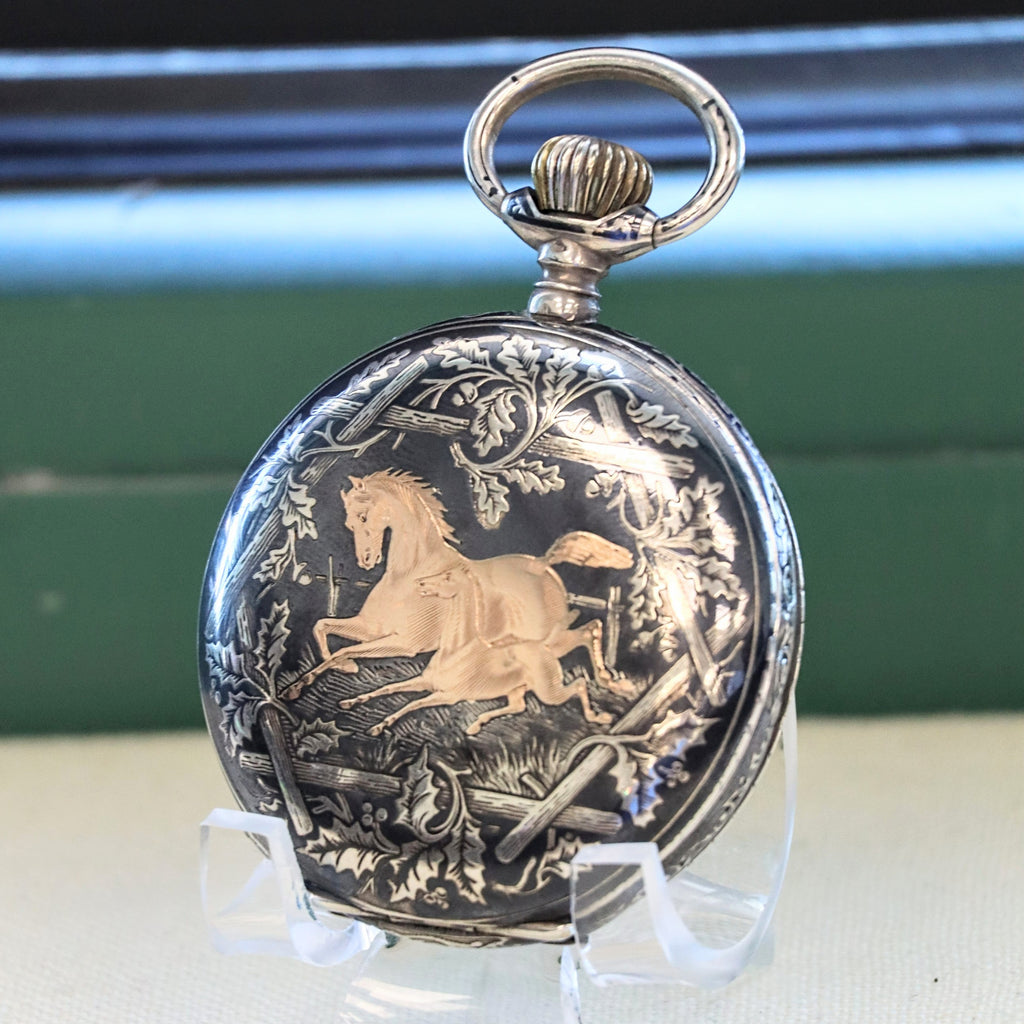 Montre De Poche Suisse Palais Royal Habana - Boîtier Rosé Niello - Mécanique Manuelle - Occasion Très Bon état