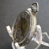 1916 DUBER - HAMPDEN Dress Pocket Watch Grade "The Minute Man" 17 Jewels 12s Openface Engraved Decorative 14K White G.F.