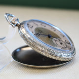 1916 DUBER - HAMPDEN Dress Pocket Watch Grade "The Minute Man" 17 Jewels 12s Openface Engraved Decorative 14K White G.F.