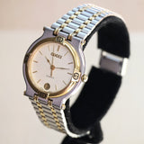 GUCCI 9000M Watch Date Indicator Two-Tone Case & Bracelet Swiss Made Quartz Wristwatch