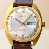 Marcel & Cie. Watch 17 Jewels Cal. 1137 Incabloc Day/Date Wristwatch Swiss Made Vintage Wristwatch