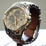 SEIKO Solar Chronograph Excelsior Watch SSC138 Two Tone Case Brace SECOND HAND HOROLOGY