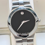 MOVADO MUSEUM Juro Watch Ref. 84.G21899 Black Dial ALL S.S. - Box & Papers!