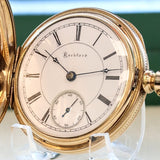 1888 ROCKFORD Pocket Watch 18s Grade 83 15 Jewels Hunter Case Yellow G.F.