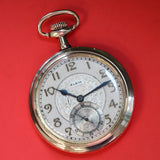 1915 ELGIN Dress Pocket Watch Openface 12s 17 Jewels Grade 345 Decorative Dial Yellow G.F. Case
