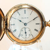 1905 ELGIN Ladies Pocket Watch Hunter Case 0s 7 Jewels Grade 320 Fancy Engraved Decorative Case