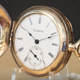 1905 ELGIN Ladies Pocket Watch Hunter Case 0s 7 Jewels Grade 320 Fancy Engraved Decorative Case