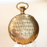 1905 ELGIN Ladies Pocket Watch Hunter Case 0s 7 Jewels Grade 320 Fancy Engraved Decorative Case