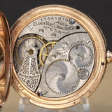 1905 ELGIN Ladies Pocket Watch Hunter Case 0s 7 Jewels Grade 320 Fancy Engraved Decorative Case
