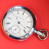 1884 ELGIN Pocket Watch Openface 18s Grade 82 G. M. Wheeler Lever Set 13 Jewels Coin Silver Case