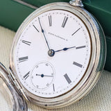 1884 ELGIN Pocket Watch Openface 18s Grade 7 Key Wind 7 Jewels Coin Silver Case