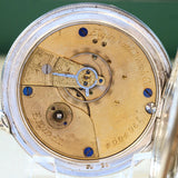 1884 ELGIN Pocket Watch Openface 18s Grade 7 Key Wind 7 Jewels Coin Silver Case