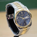 NOS PULSAR Quartz Watch Ref. PPX108 Day/Date Two-Tone Case & Bracelet Wristwatch Box & Papers!