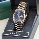 NOS PULSAR Quartz Watch Ref. PPX108 Day/Date Two-Tone Case & Bracelet Wristwatch Box & Papers!