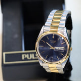 NOS PULSAR Quartz Watch Ref. PPX108 Day/Date Two-Tone Case & Bracelet Wristwatch Box & Papers!