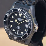 1980s HEUER Professional Diver Wristwatch PVD "Black Coral" Vintage Quartz Watch Ref. 980.026