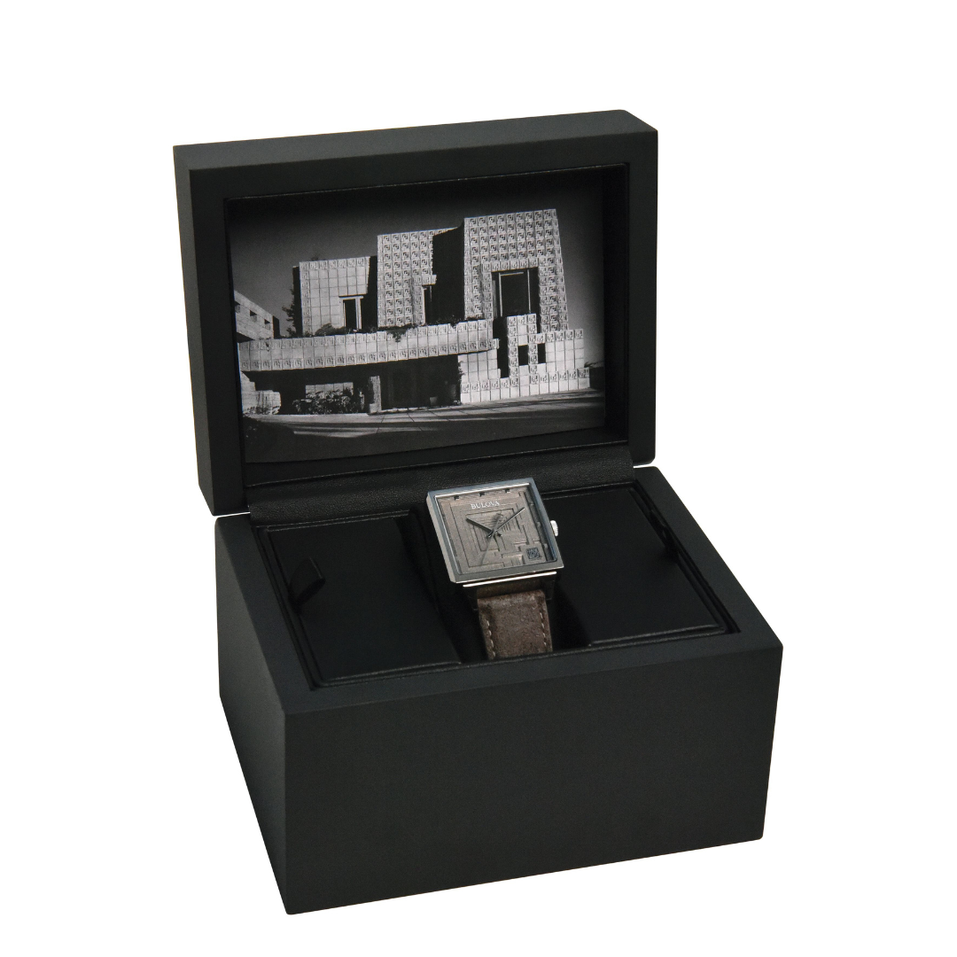 Bulova Frank Lloyd Wright Ennis House – Orologio Uomo Edizione Limitata 96A314, Grigio, Zaffiro