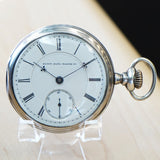 1881 BW Raymond ELGIN Pocket Watch 18s Lever Set Grade 70 Adjusted 15 Jewels 925 Case