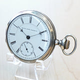 1881 BW Raymond ELGIN Pocket Watch 18s Lever Set Grade 70 Adjusted 15 Jewels 925 Case