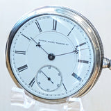 1881 BW Raymond ELGIN Pocket Watch 18s Lever Set Grade 70 Adjusted 15 Jewels 925 Case