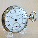 1881 BW Raymond ELGIN Pocket Watch 18s Lever Set Grade 70 Adjusted 15 Jewels 925 Case