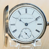 1881 BW Raymond ELGIN Pocket Watch 18s Lever Set Grade 70 Adjusted 15 Jewels 925 Case