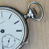 1881 BW Raymond ELGIN Pocket Watch 18s Lever Set Grade 70 Adjusted 15 Jewels 925 Case