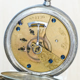 1881 BW Raymond ELGIN Pocket Watch 18s Lever Set Grade 70 Adjusted 15 Jewels 925 Case
