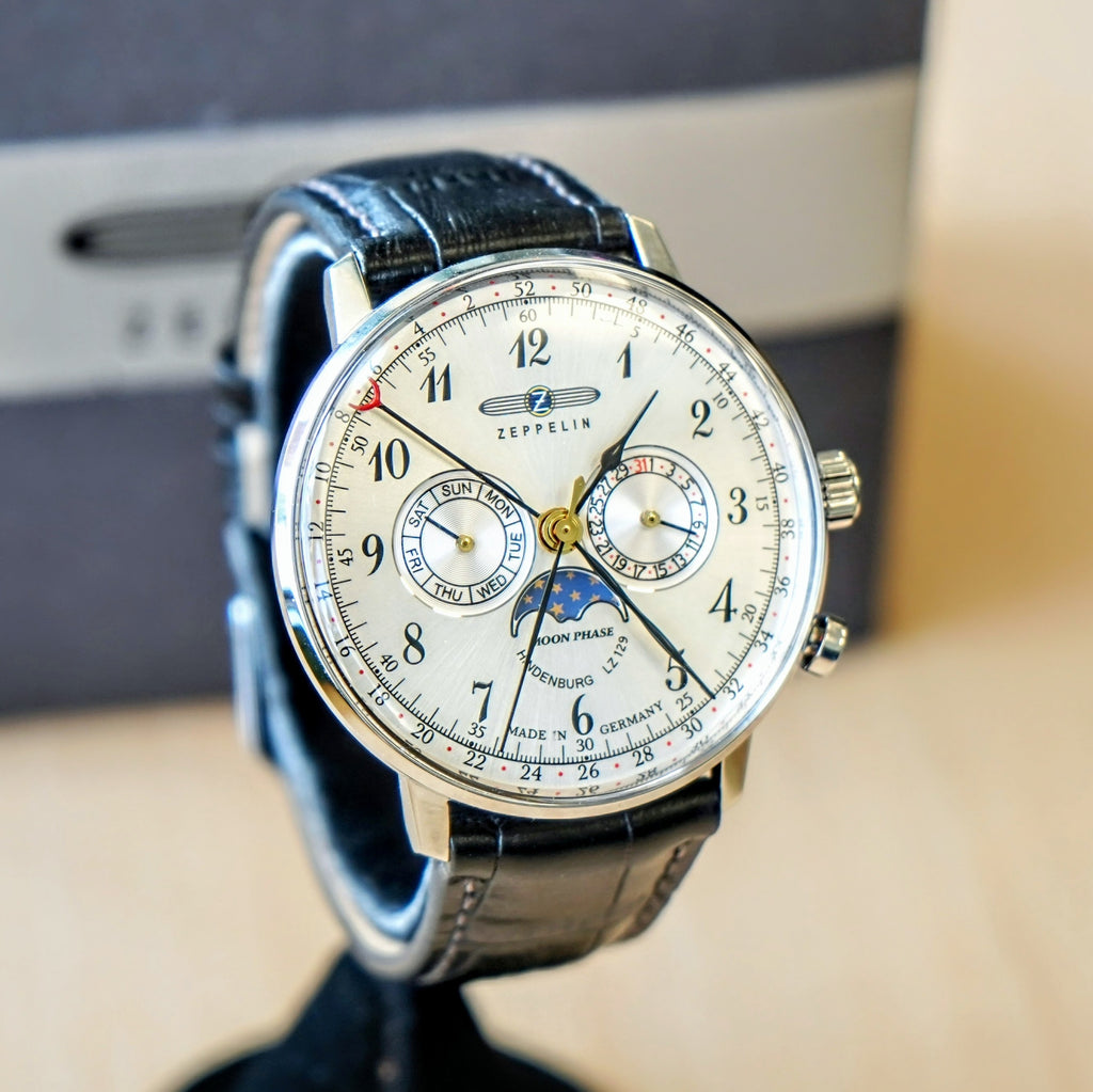 ZEPPELIN Hindenburg LZ129 Moon Phase Model 7036-1 40mm Germany Watch ...