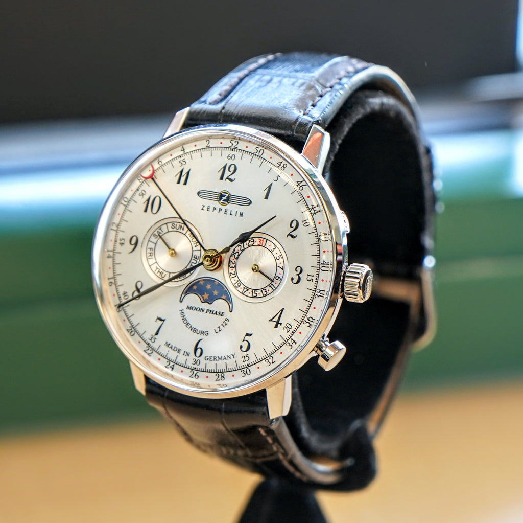 ZEPPELIN Hindenburg LZ129 Moon Phase Model 7036-1 40mm Germany Watch ...