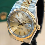 1987 ROLEX Datejust 36 Watch 16013 Gold Tapestry Dial & Two-Tone Case & Jubilee Bracelet Fluted Bezel - IN BOX!